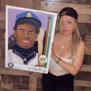 Ken Griffey Jr 1989 Upper Deck RC Card 18 x 24” Oil Painting on Canvas Artwork!